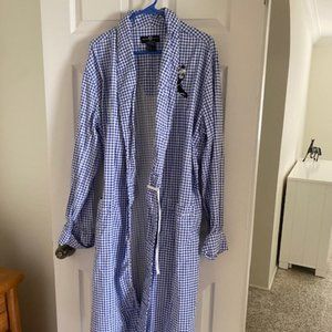 Men Vintage Warner Bros. Tweety Bird Blue Gingham Robe Size M /L